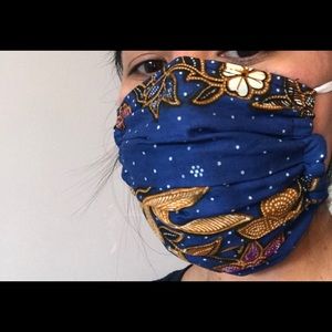 Blue Batik Reversible Cloth Face Mask Unique